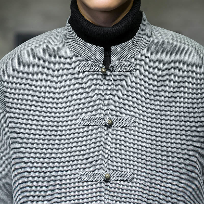 Giacca e camicia da uomo con bottoni a rana in tinta unita Buddha Stones - image 25