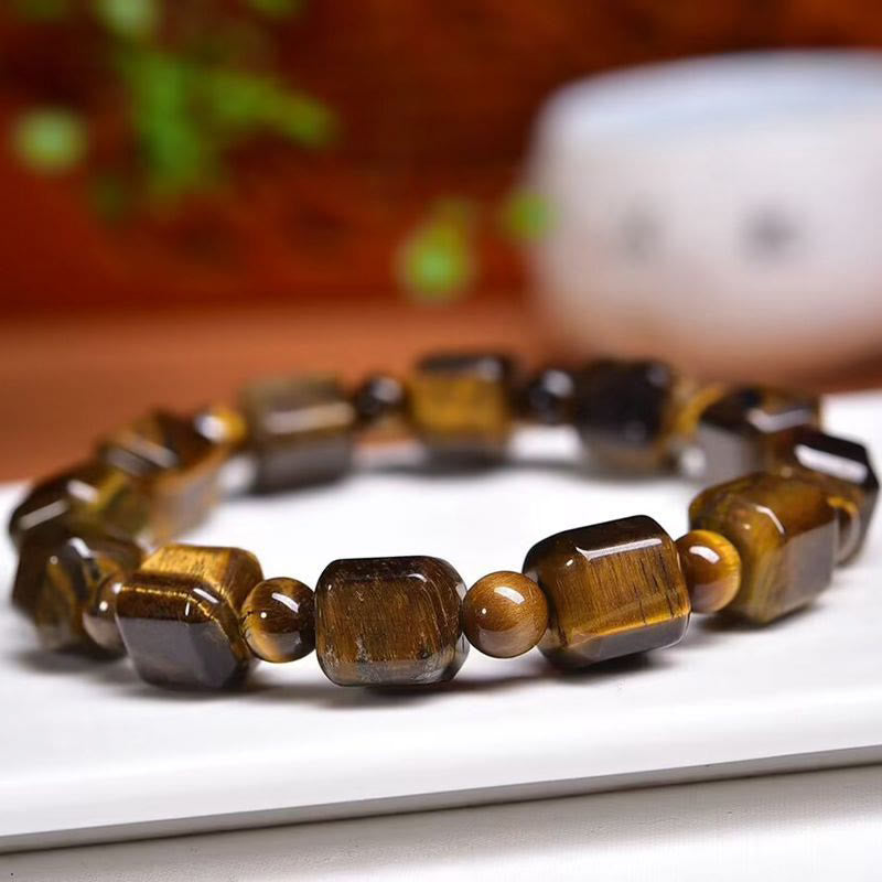 Braccialetto di protezione con occhio di tigre Buddha Stones