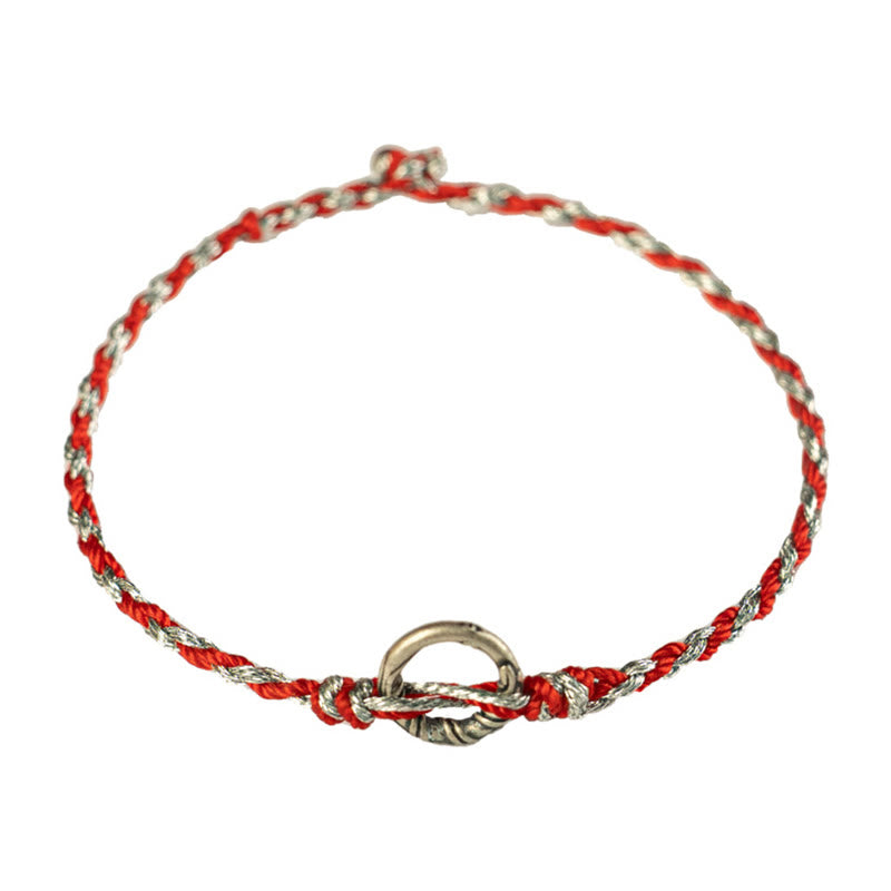 Braccialetto con cordino portafortuna Buddha Stones in argento sterling 925 con fibbia della pace - image 12