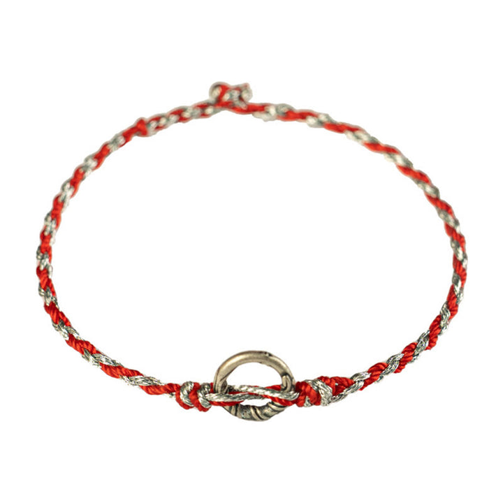 Braccialetto con cordino portafortuna Buddha Stones in argento sterling 925 con fibbia della pace - image 12