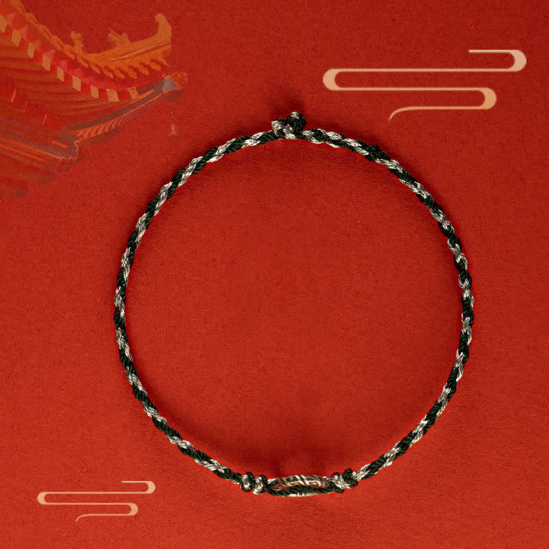 Braccialetto con cordino portafortuna Buddha Stones in argento sterling 925 con fibbia della pace - image 14