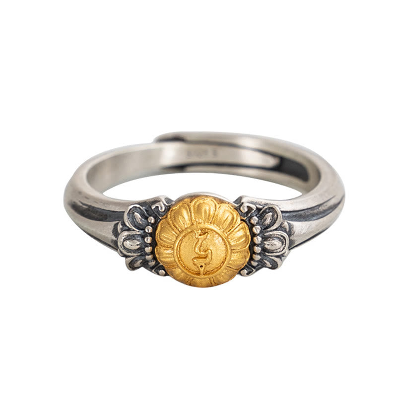Anello regolabile di protezione Bodhisattva Tara in argento sterling 925 placcato oro Buddha Stones - image 11