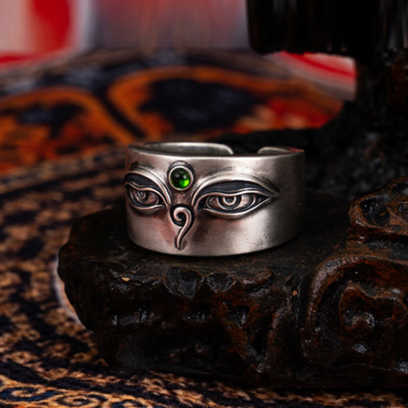 Anello regolabile Buddha Stones in argento sterling 925 Bodhisattva Tara Calm - image 2