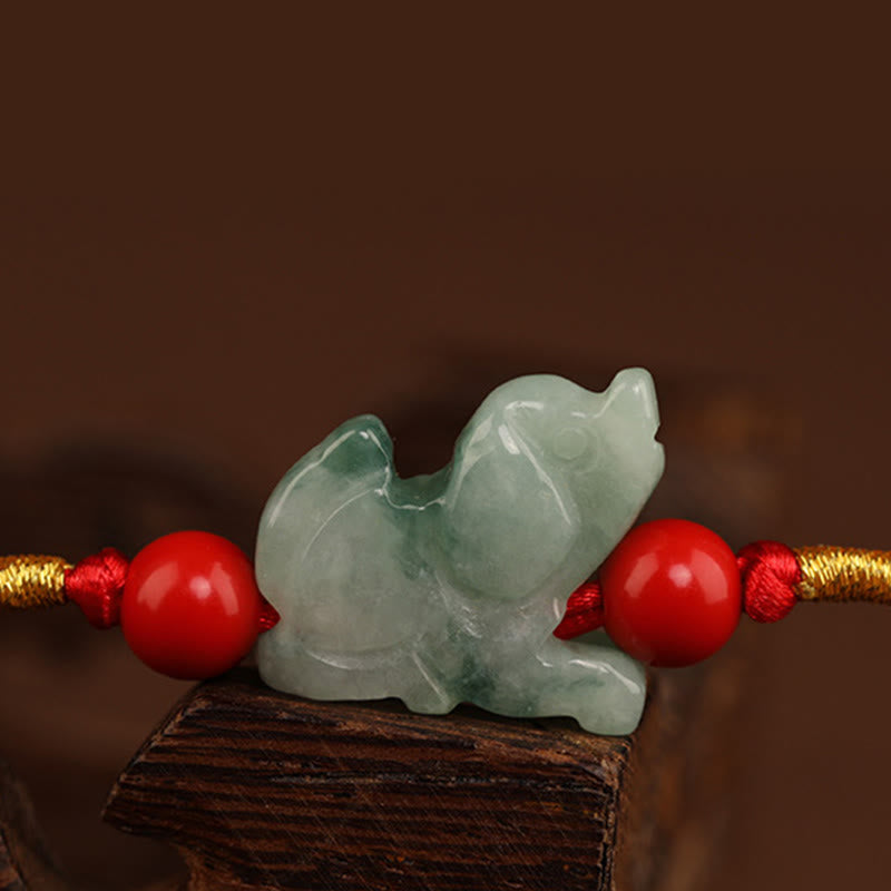 Buddha Stones giada fibbia della pace benedizione corda rossa catena per la pancia