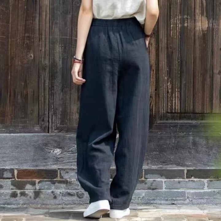 Pantaloni da yoga casual da donna in cotone Buddha Stones con tasche - image 6