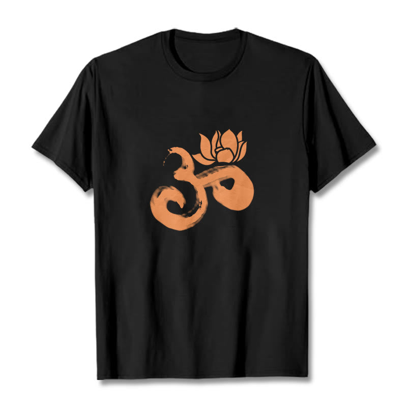 Maglietta in cotone con motivo Buddha Stones OM Lotus Flower - Nero - 2XL - image 10