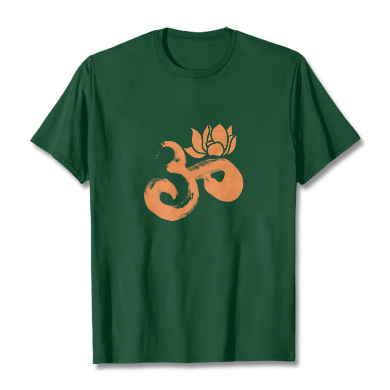 Maglietta in cotone con motivo Buddha Stones OM Lotus Flower - Verde studentesco - 2XL - image 18