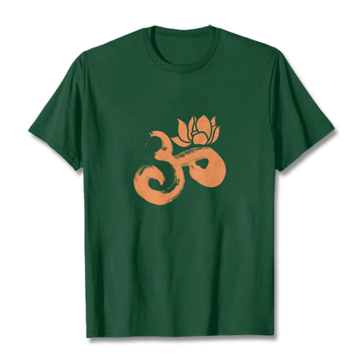 Maglietta in cotone con motivo Buddha Stones OM Lotus Flower - Verde studentesco - 2XL - image 18