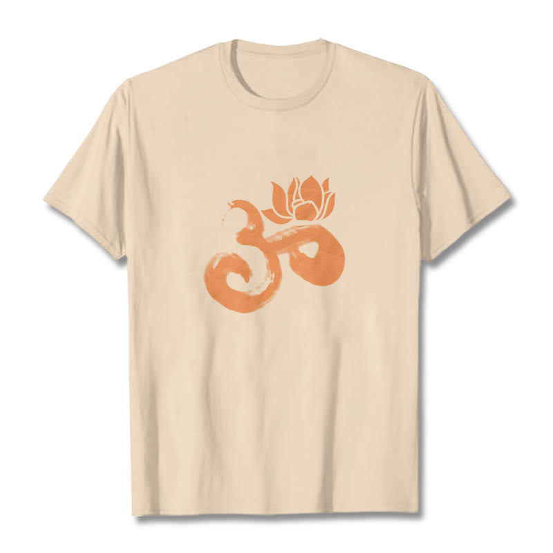 Maglietta in cotone con motivo Buddha Stones OM Lotus Flower - Biscotto - 2XL - image 0