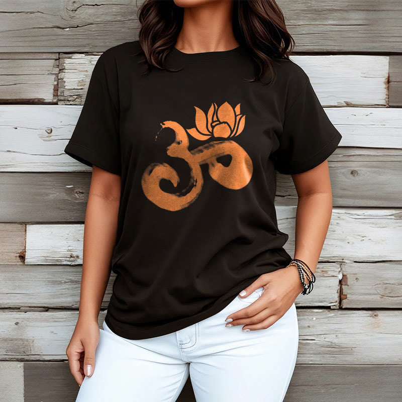 Maglietta in cotone con motivo Buddha Stones OM Lotus Flower - image 12