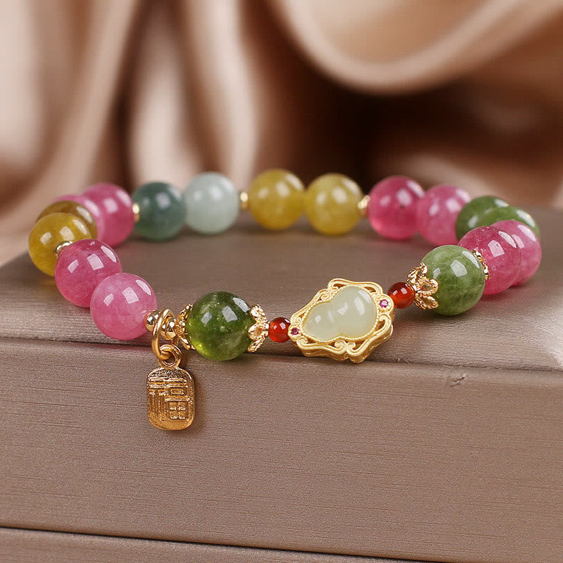 Braccialetto Buddha Stones Tormalina Fu Character Love