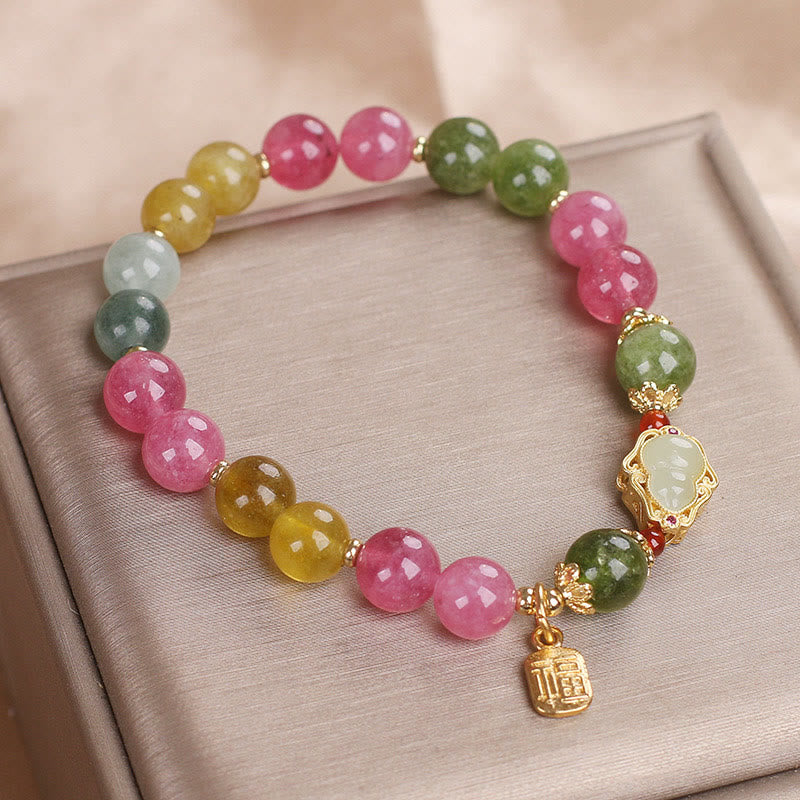 Braccialetto Buddha Stones Tormalina Fu Character Love