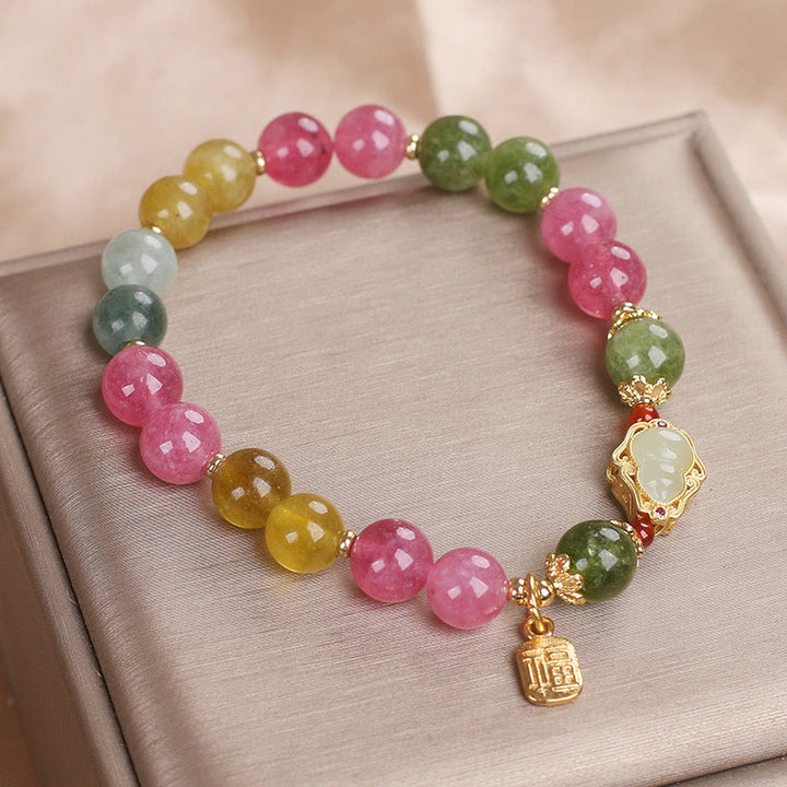 Braccialetto Buddha Stones Tormalina Fu Character Love