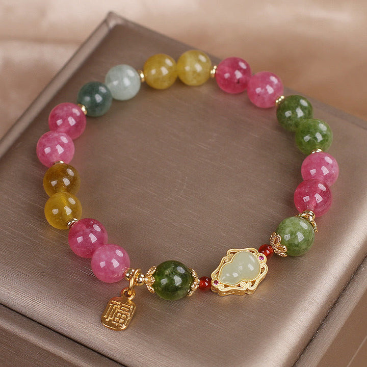Braccialetto Buddha Stones Tormalina Fu Character Love