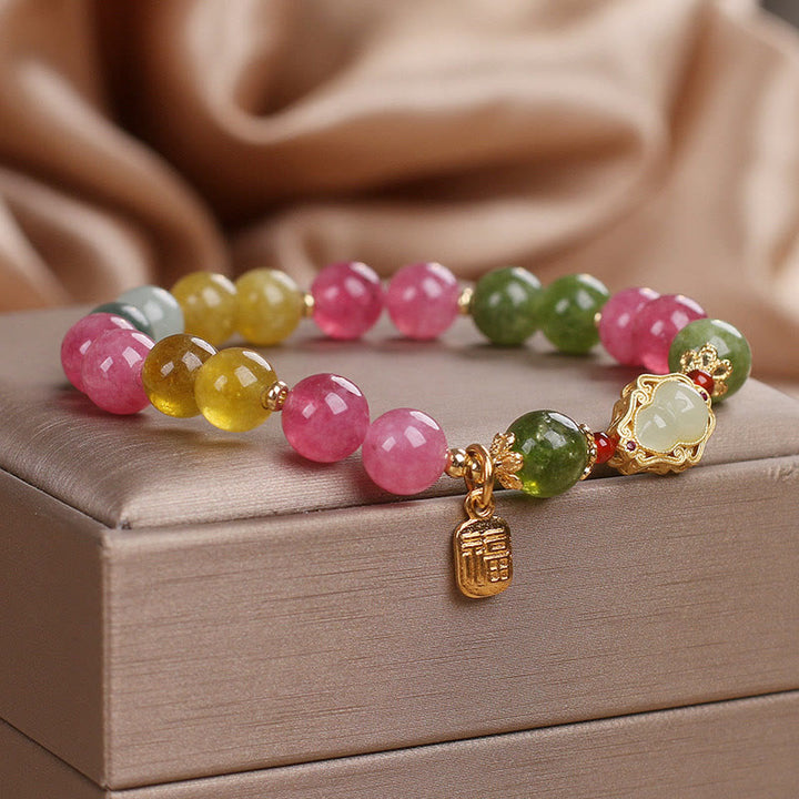 Braccialetto Buddha Stones Tormalina Fu Character Love