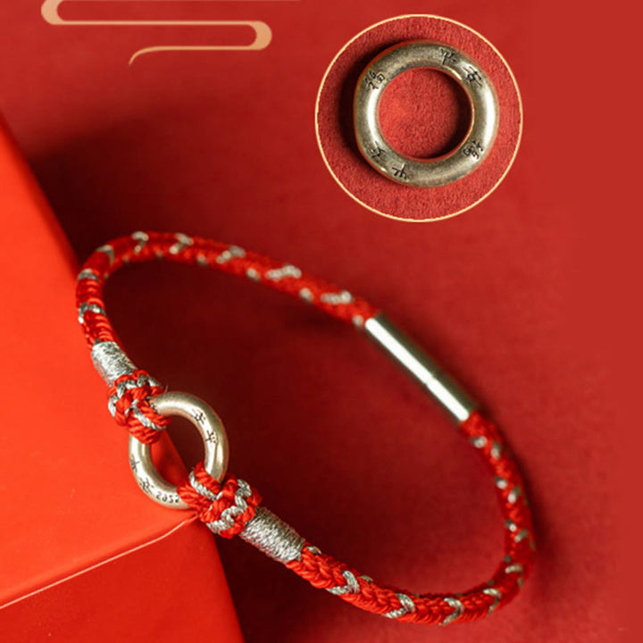 Bracciale portafortuna in argento sterling 925 con cordino rosso Buddha Stones - image 13
