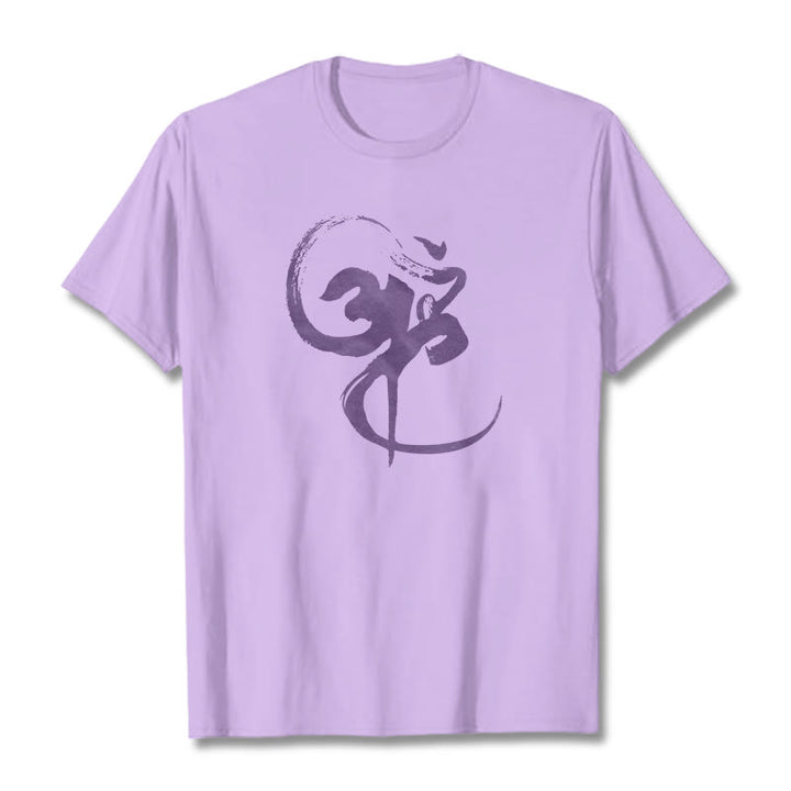 Maglietta in cotone con motivo Buddha Stones Om - Prugna - 2XL - image 24
