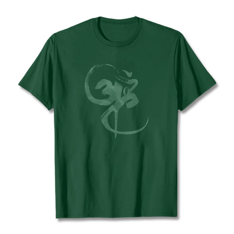 Maglietta in cotone con motivo Buddha Stones Om - Verde studentesco - 2XL - image 14