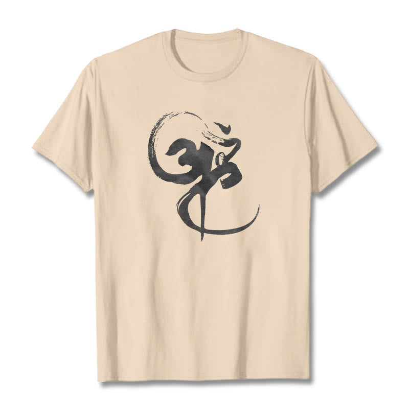 Maglietta in cotone con motivo Buddha Stones Om - Biscotto - 2XL - image 20