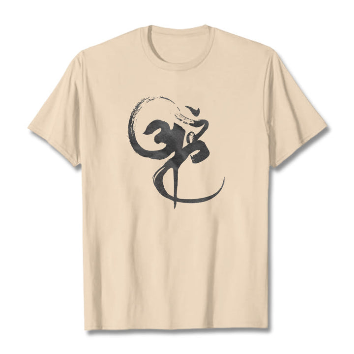 Maglietta in cotone con motivo Buddha Stones Om - Biscotto - 2XL - image 20