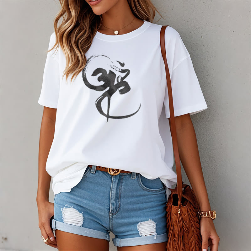 Maglietta in cotone con motivo Buddha Stones Om - image 10