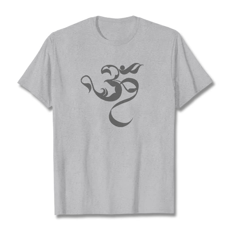 Maglietta in cotone con motivo Buddha Stones Om Figure - Grigio chiaro - 2XL - image 36