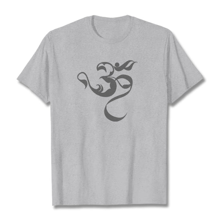 Maglietta in cotone con motivo Buddha Stones Om Figure - Grigio chiaro - 2XL - image 36
