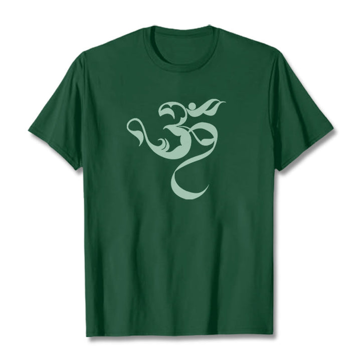 Maglietta in cotone con motivo Buddha Stones Om Figure - Verde studentesco - 2XL - image 14
