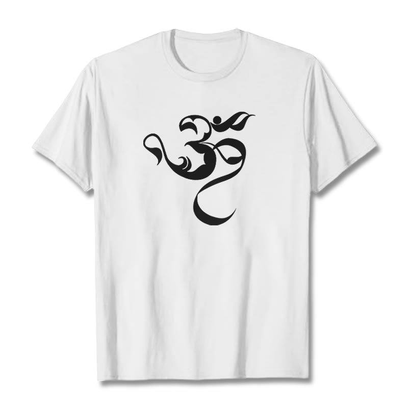 Maglietta in cotone con motivo Buddha Stones Om Figure - Bianco - 2XL - image 8