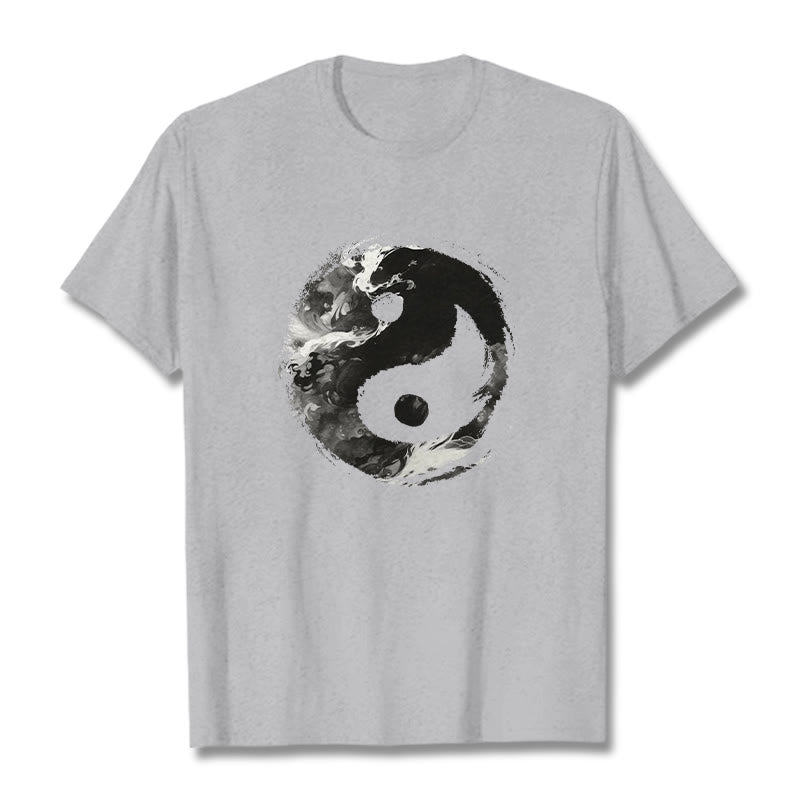 Maglietta in cotone Buddha Stones Yin Yang - Grigio chiaro - 2XL - image 18
