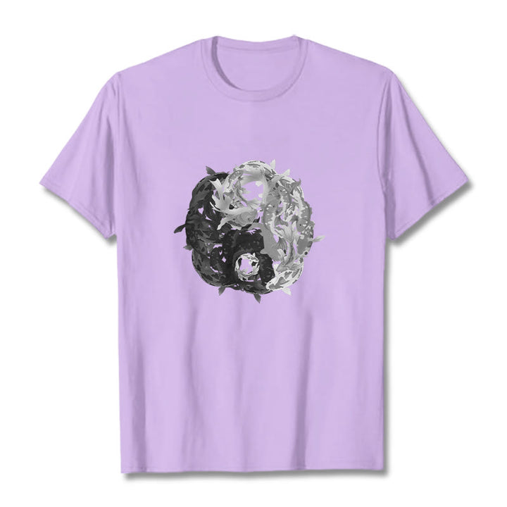 Maglietta in cotone con combinazione di Buddha Stones Yin Yang Koi Fish - Prugna - 2XL - image 30
