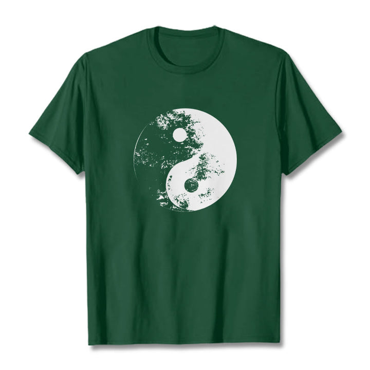 Maglietta in cotone con motivo Buddha Stones Yin Yang Tai Chi - Verde studentesco - 2XL - image 14
