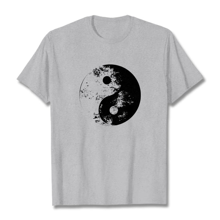 Maglietta in cotone con motivo Buddha Stones Yin Yang Tai Chi - Grigio chiaro - 2XL - image 18