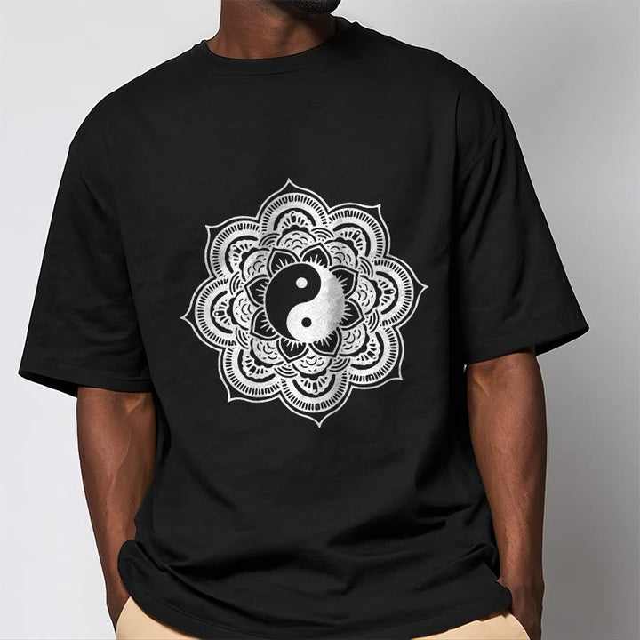 Maglietta in cotone con Buddha Stones Mandala Yin Yang - image 10