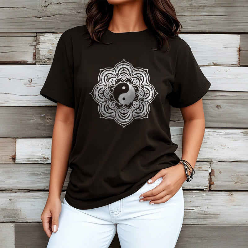 Maglietta in cotone con Buddha Stones Mandala Yin Yang - image 8