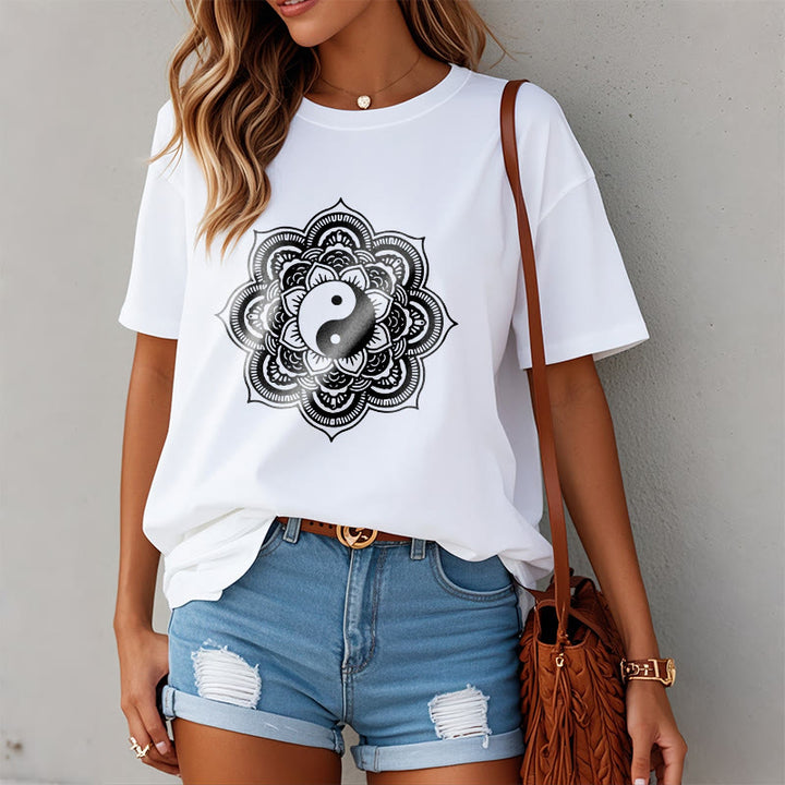 Maglietta in cotone con Buddha Stones Mandala Yin Yang - image 24