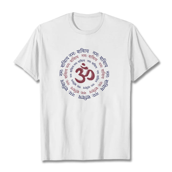 Maglietta in cotone con carattere mantra OM Buddha Stones Sanscrito - Bianco - 2XL - image 0