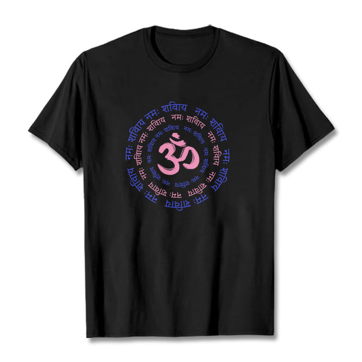 Maglietta in cotone con carattere mantra OM Buddha Stones Sanscrito - Nero - 2XL - image 22