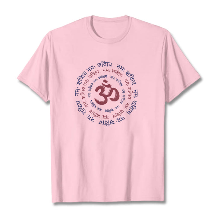 Maglietta in cotone con carattere mantra OM Buddha Stones Sanscrito - Rosa chiaro - 2XL - image 16