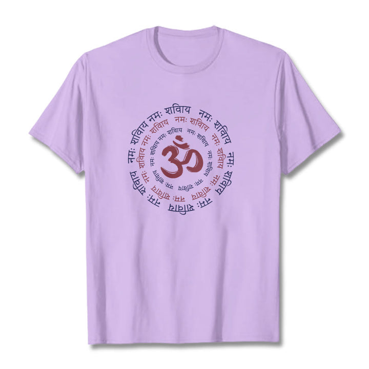 Maglietta in cotone con carattere mantra OM Buddha Stones Sanscrito - Prugna - 2XL - image 12