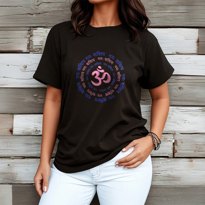 Maglietta in cotone con carattere mantra OM Buddha Stones Sanscrito - image 24