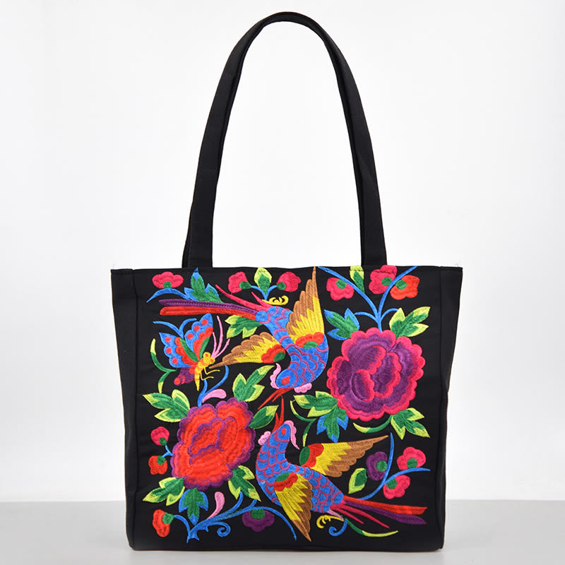 Buddha Stones Galsang Magpie Peony Camellia Chrysanthemum Ricamo Tela Shopping Borsa Borsa a mano Borsa a tracolla