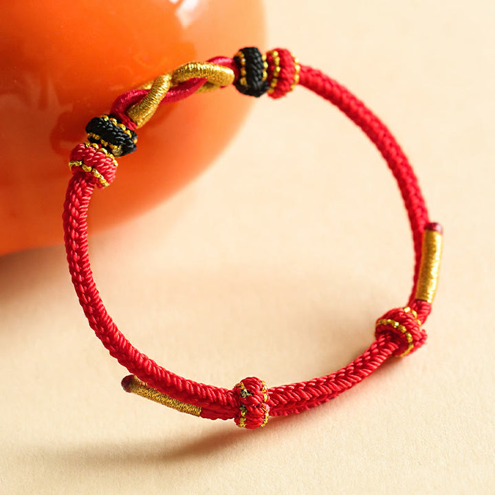 Braccialetto di protezione con corda intrecciata a forma di lingotto fatto a mano con Buddha Stones