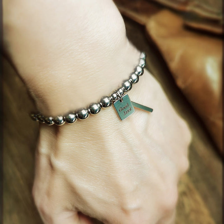 Bracciale Buddha Stones Titanium Steel Good Luck Balance