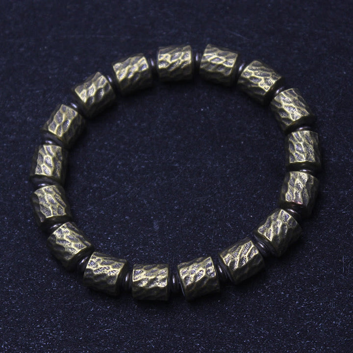 Braccialetto portafortuna con motivo a cratere di meteorite in rame Buddha Stones