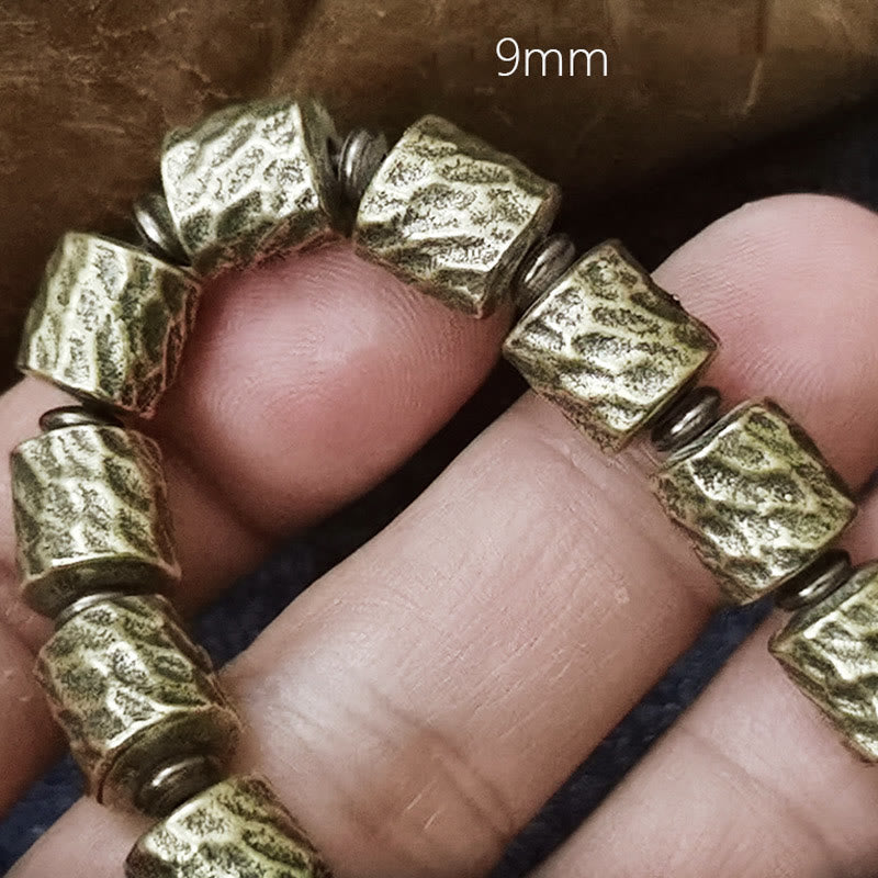 Braccialetto portafortuna con motivo a cratere di meteorite in rame Buddha Stones