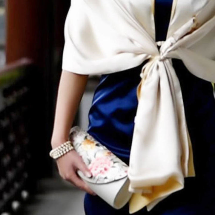 Buddha Stones Peonia Tulipano Su Ricamo Borsa da sposa Borsa a tracolla