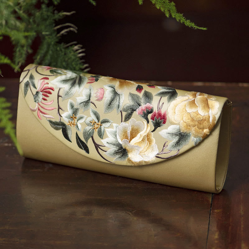 Borsa a tracolla per lo shopping da sposa con ricamo Buddha Stones Su
