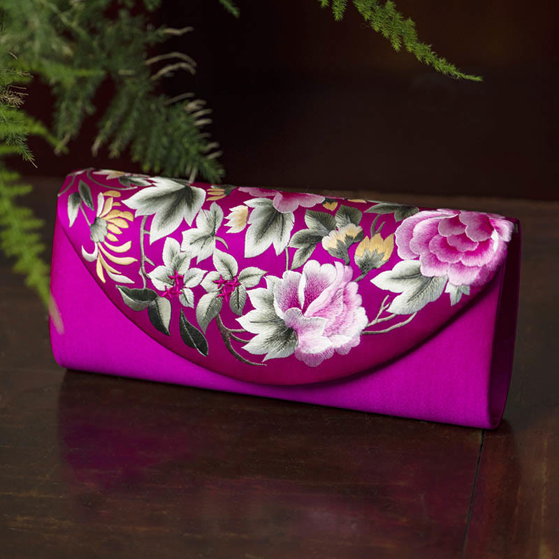 Borsa a tracolla per lo shopping da sposa con ricamo Buddha Stones Su