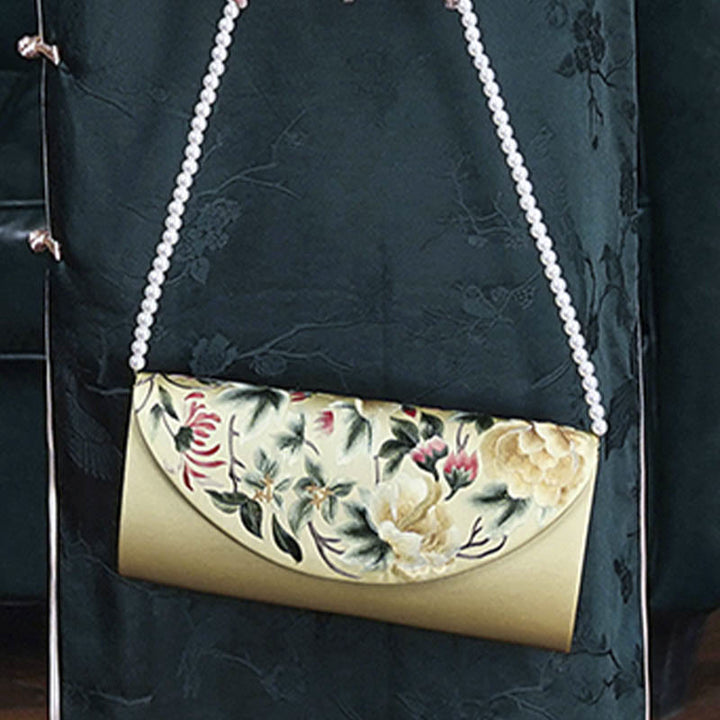 Borsa a tracolla per lo shopping da sposa con ricamo Buddha Stones Su